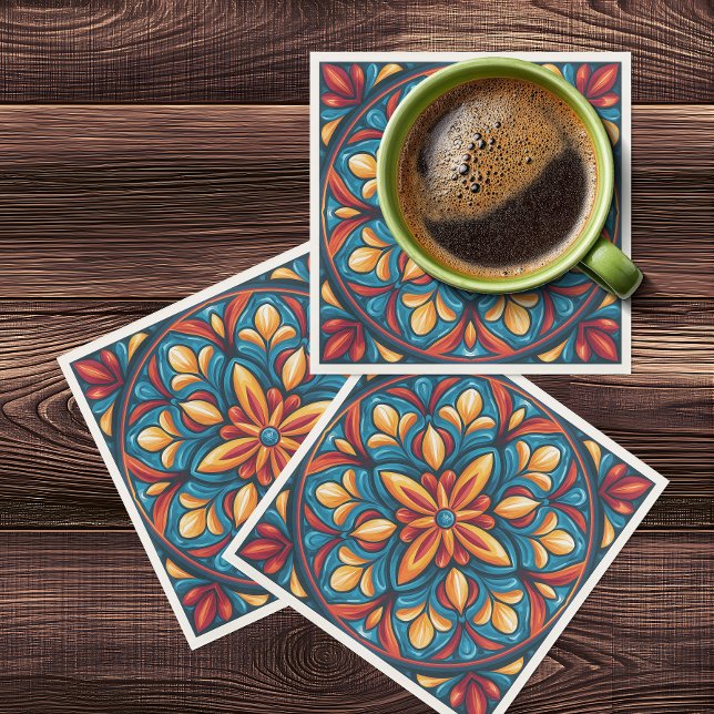 Serviette En Papier Talavera colorée Fiesta mexicaine (Créateur téléchargé)