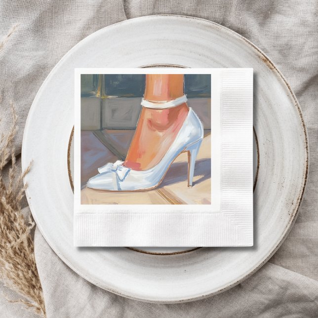 Serviette En Papier Talons Blancs de Mariée Mariage (Créateur téléchargé)