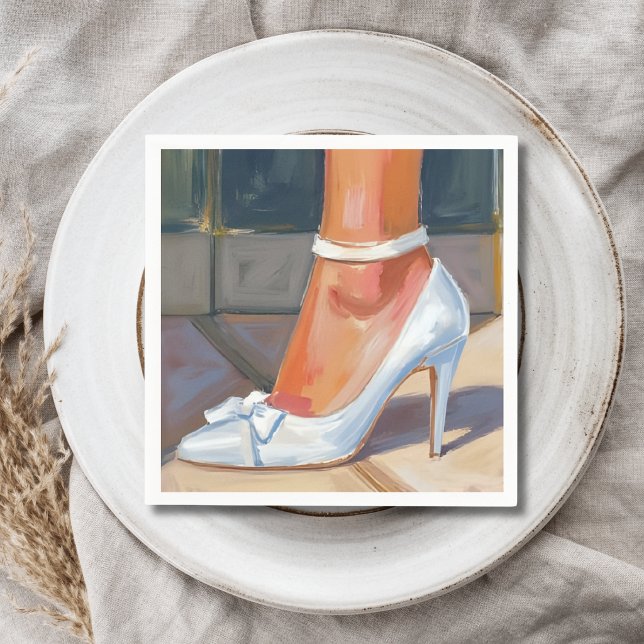 Serviette En Papier Talons de mariage blancs pour la mariée (Créateur téléchargé)