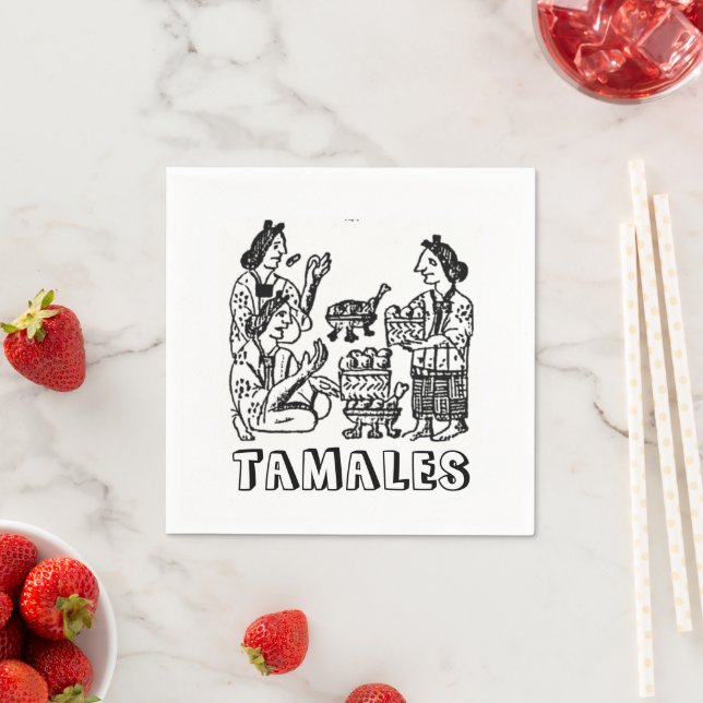 Serviette En Papier Tamales (Codex florentin, XVIe siècle) (En situation)