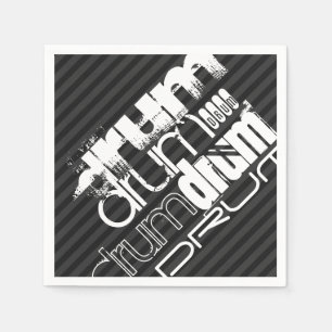 Serviette En Papier Tambour ; Gris noir et gris foncé