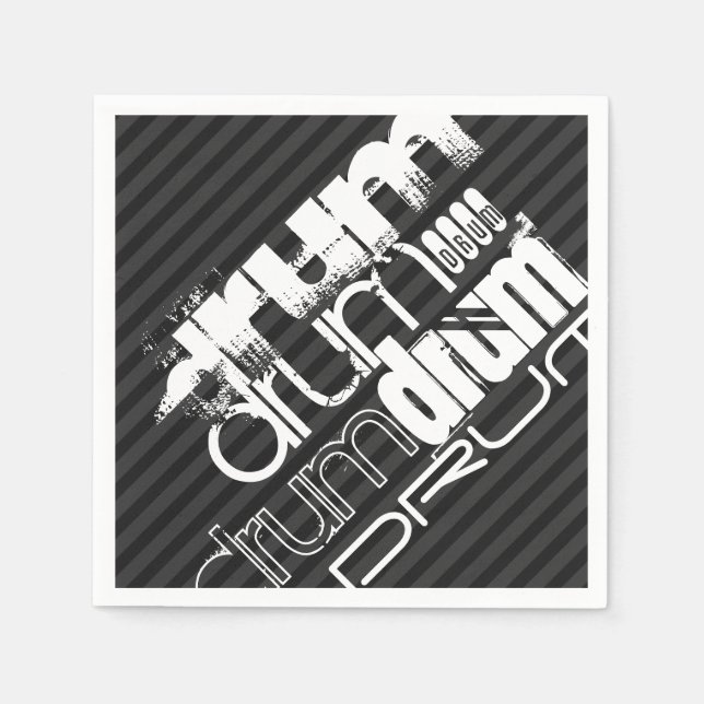 Serviette En Papier Tambour ; Gris noir et gris foncé (Devant)