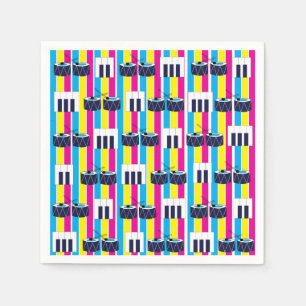 Serviette En Papier Tambours de musique Touches de piano Amoureux de l
