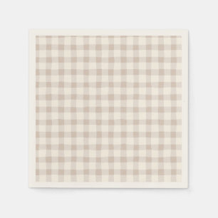 Serviette En Papier Tan En vichy neutre