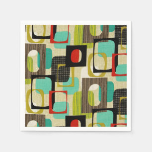 Serviette En Papier Tan encadré rétro