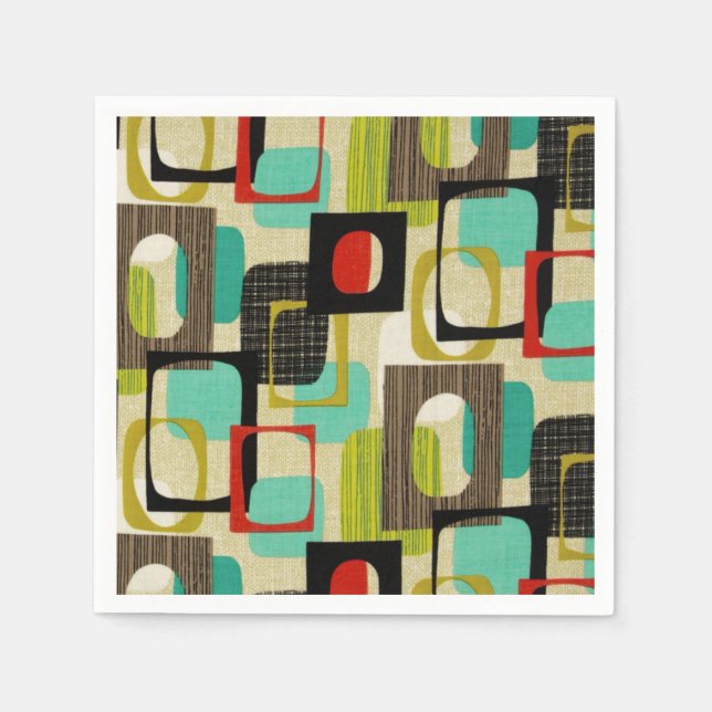 Serviette En Papier Tan encadré rétro (Devant)