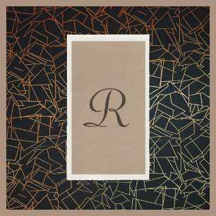 Serviette En Papier Tan et Brown Monogramme Minimaliste Couleur neutre