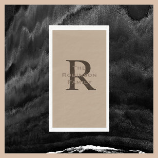 Serviette En Papier Tan et nom Brown Papier monogramme Serviette d'hôt