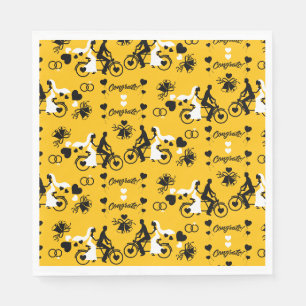 Serviette En Papier Tandem De Cyclisme Romantique Mariage Et Fiançaill