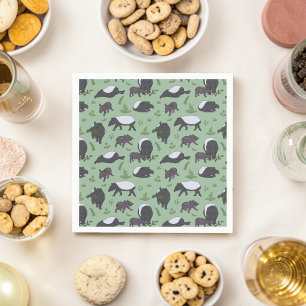 Serviette En Papier Tapir Malaisien Jungle Verte Animaux de Zoo