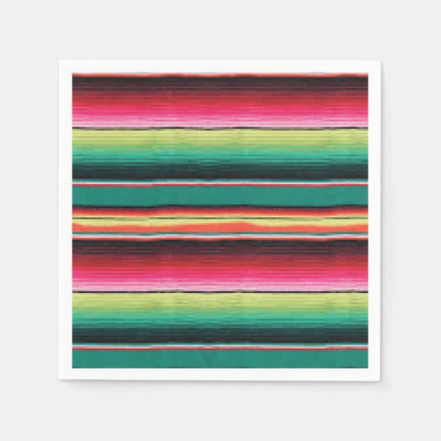 Serviette En Papier Tapis d'impression de serape Fiesta mexicain servi (Devant)