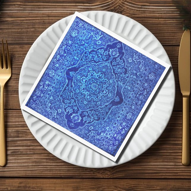 Serviette En Papier Tapis persan bleu vue - Tabris (Créateur téléchargé)
