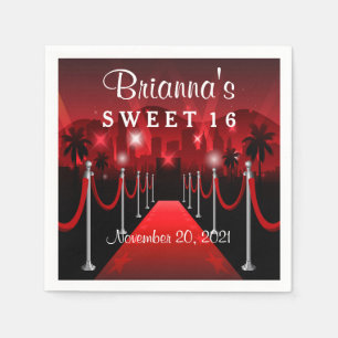 Serviette En Papier Tapis rouge Hollywood Sweet 16 Napkin personnalisé