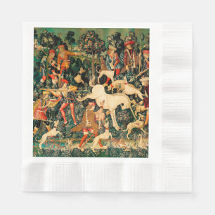 Serviette En Papier Tapisseries de licorne Classique médiéval défend l