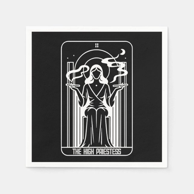 Serviette En Papier Tarot Haute Prêtesse Féminine Fumer les mauvaises  (Devant)