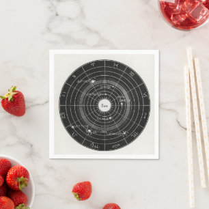 Serviette En Papier tarot, sorcière, signe zodiaque, espace, magique,