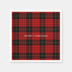 Serviette En Papier Tartan à carreaux de Noël Joyeux Noël