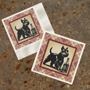 Serviette En Papier Tartan à carreaux écossais aux tons terreux
