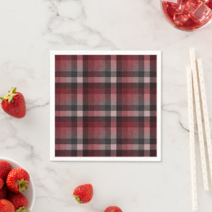 Serviette En Papier Tartan à carreaux rouge classique.