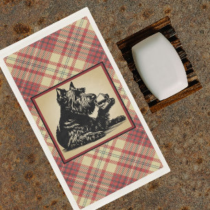 Serviette En Papier Tartan à carreaux Terrier écossais Tons terreux