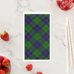 Serviette En Papier tartan Armstrong bleu et vert à carreaux