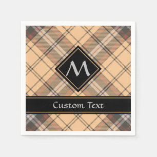 Serviette En Papier Tartan beige et Brown