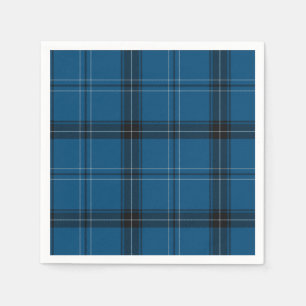 Serviette En Papier Tartan Bleu Ramsay Écossais