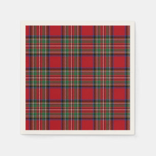 Serviette En Papier Tartan Clan Stewart Plaid Red Check Holiday Paper