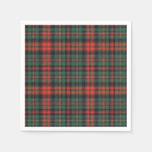 Serviette En Papier Tartan Écossais Classique Motif Carreaux Rouge & V