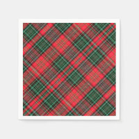 Tartan écossais diagonal rouge et vert