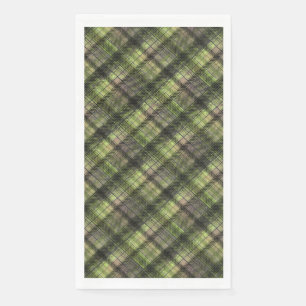 Serviette En Papier Tartan écossais vert noir classique