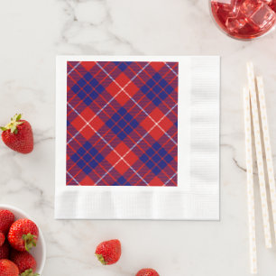 Serviette En Papier tartan Hamilton rouge bleu violet carreaux