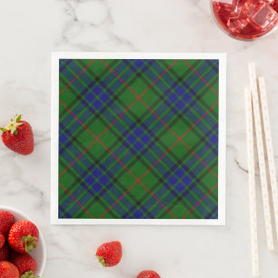 Serviette En Papier tartan Lauder bleu vert carreaux