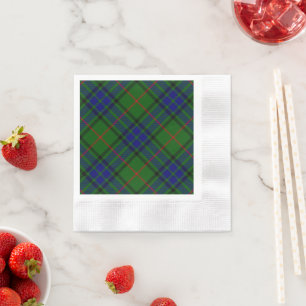 Serviette En Papier tartan Lauder bleu vert carreaux