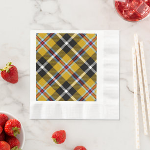 Serviette En Papier Tartan national cornique jaune et noir à carreaux