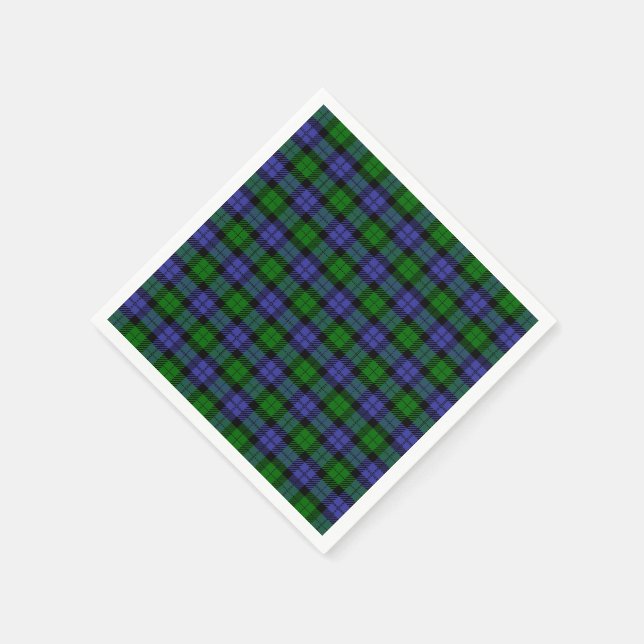 Serviette En Papier Tartan plaid britannique traditionnel  (Coin)