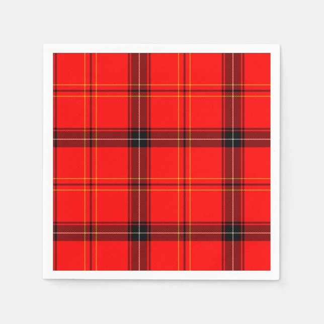 Serviette En Papier Tartan rouge écossais (Devant)