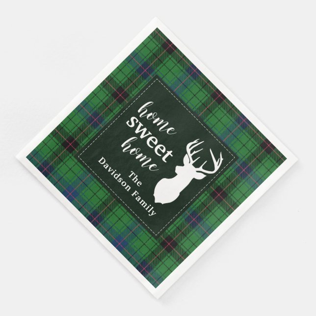 Serviette En Papier Tartan Rustic Retro Davidson Plaid Holiday (Coin)