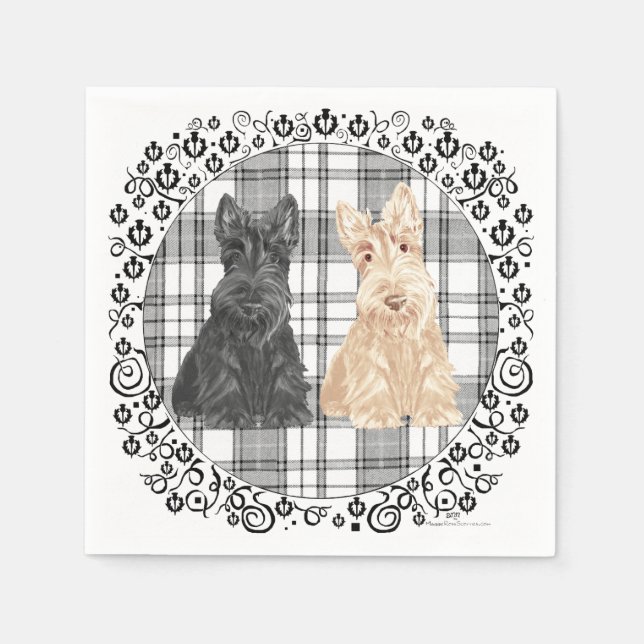 Serviette En Papier Tartan Scotties (Devant)