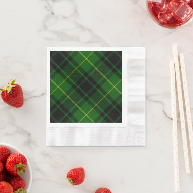 Serviette En Papier tartan vert écossais MacArthur (En situation)