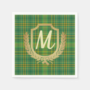 Serviette En Papier Tartan vert riche (Plaid) personnalisé