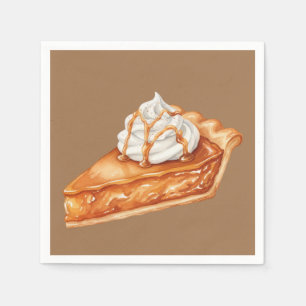 Serviette En Papier Tarte au potiron en aquarelle pour l'Action de grâ