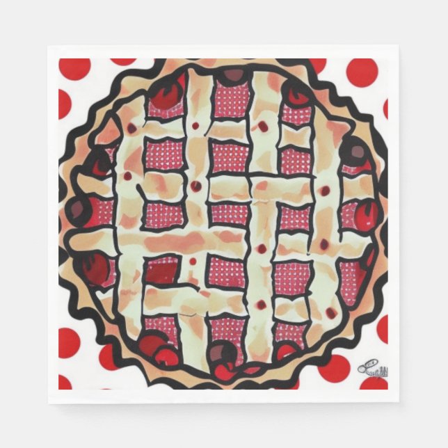 Serviette En Papier Tarte aux cerises (Devant)