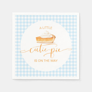 Serviette En Papier Tartelette pumpkin pie carreaux bleus baby shower