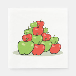 Serviette En Papier Tas de pommes rouges et vertes, fruits frais