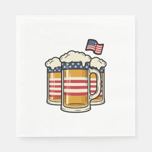 Serviette En Papier Tasse à bière patriotique design vectoriel vintage