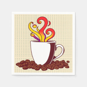 Serviette En Papier Tasse de café Gras Pop Art Retro