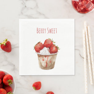 Serviette En Papier Tasse de fraises sucrées aux fruits rouges