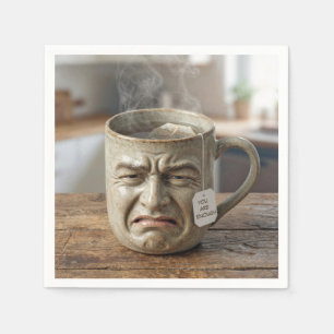 Serviette En Papier Tasse drôle avec sachet de thé et citation
