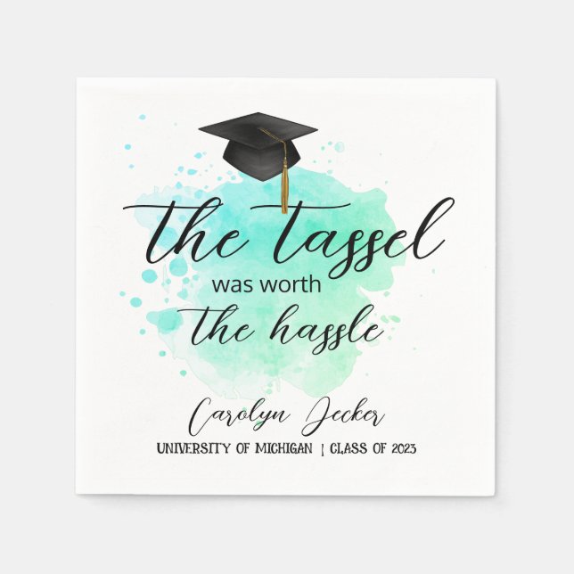 Serviette En Papier Tassel valait la peine de la Hassle Graduation (Devant)